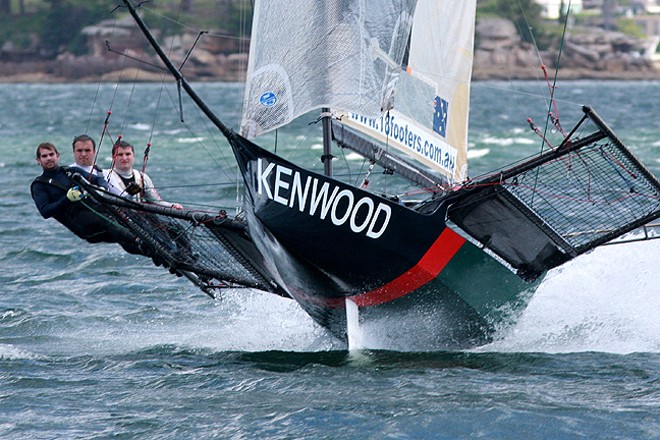 Kenwood at speed downwind © Frank Quealey /Australian 18 Footers League http://www.18footers.com.au